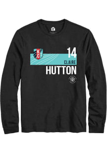 Claire Hutton  KC Current Black Rally Player Teal Block Long Sleeve T Shirt