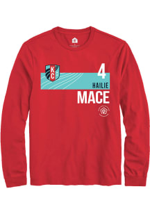 Hailie Mace  KC Current Red Rally Player Teal Block Long Sleeve T Shirt