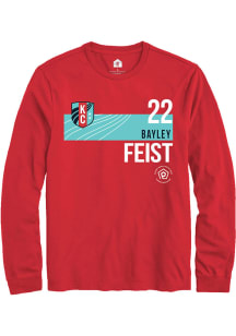 Bayley Feist  KC Current Red Rally Player Teal Block Long Sleeve T Shirt