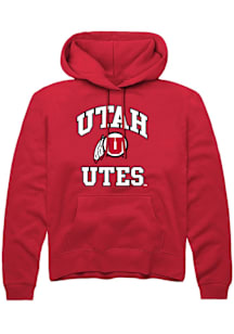 Rally Utah Utes Mens Red Number One Primary Long Sleeve Hoodie