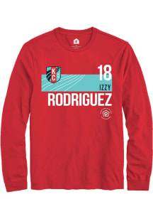 Izzy Rodriguez  KC Current Red Rally Player Teal Block Long Sleeve T Shirt