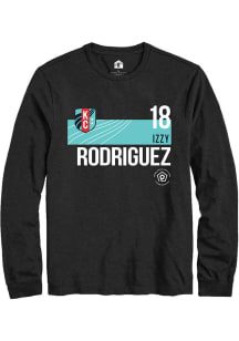 Izzy Rodriguez  KC Current Black Rally Player Teal Block Long Sleeve T Shirt