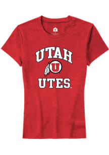 Rally Utah Utes Womens Red Number One Primary Short Sleeve T-Shirt