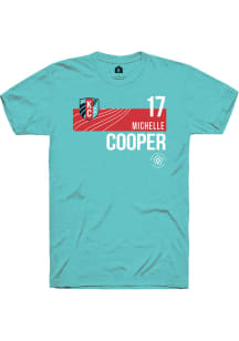 Michelle Cooper  KC Current Teal Rally Player Red Block Short Sleeve T Shirt