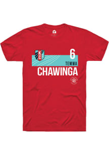 Temwa Chawinga  KC Current Red Rally Player Teal Block Short Sleeve T Shirt