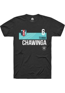 Temwa Chawinga  KC Current Black Rally Player Teal Block Short Sleeve T Shirt