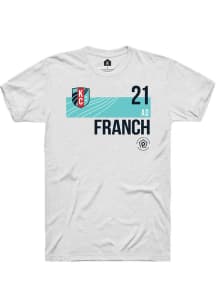 AD Franch  KC Current White Rally Player Teal Block Neutrals Short Sleeve T Shirt