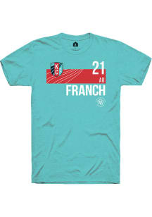 AD Franch  KC Current Teal Rally Player Red Block Short Sleeve T Shirt