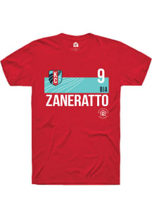 Bia Zaneratto  KC Current Red Rally Player Teal Block Short Sleeve T Shirt