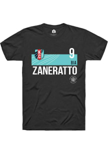 Bia Zaneratto  KC Current Black Rally Player Teal Block Short Sleeve T Shirt