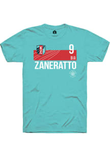 Bia Zaneratto  KC Current Teal Rally Player Red Block Short Sleeve T Shirt