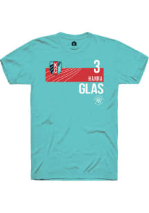 Hanna Glas  KC Current Teal Rally Player Red Block Short Sleeve T Shirt