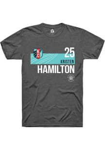 Kristen Hamiltion  KC Current Dark Grey Rally Player Teal Block Short Sleeve T Shirt