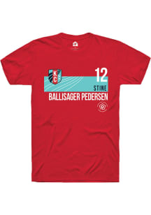 Stine Ballisager Pedersen  KC Current Red Rally Player Teal Block Short Sleeve T Shirt