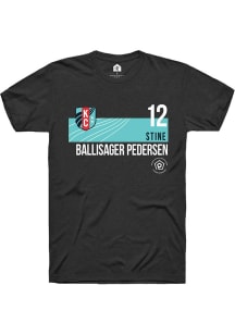 Stine Ballisager Pedersen  KC Current Black Rally Player Teal Block Short Sleeve T Shirt