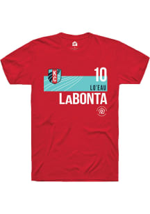 Lo'eau LaBonta  KC Current Red Rally Player Teal Block Short Sleeve T Shirt