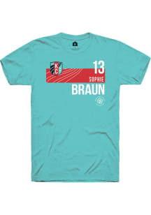 Sophie Braun  KC Current Teal Rally Player Red Block Short Sleeve T Shirt