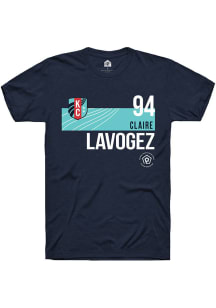 Claire Lavogez  KC Current Navy Blue Rally Player Teal Block Short Sleeve T Shirt