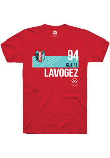 Claire Lavogez  KC Current Red Rally Player Teal Block Short Sleeve T Shirt