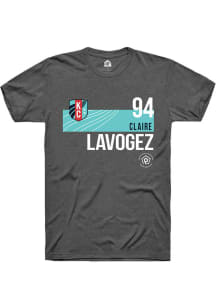 Claire Lavogez  KC Current Dark Grey Rally Player Teal Block Short Sleeve T Shirt