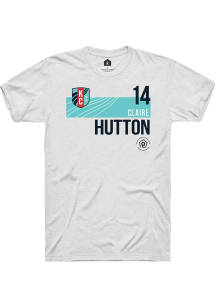 Claire Hutton  KC Current White Rally Player Teal Block Neutrals Short Sleeve T Shirt