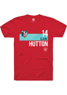 Claire Hutton  KC Current Red Rally Player Teal Block Short Sleeve T Shirt