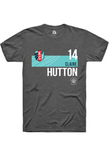 Claire Hutton  KC Current Dark Grey Rally Player Teal Block Short Sleeve T Shirt