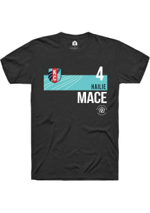 Hailie Mace  KC Current Black Rally Player Teal Block Short Sleeve T Shirt