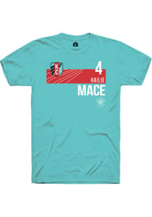 Hailie Mace  KC Current Teal Rally Player Red Block Short Sleeve T Shirt