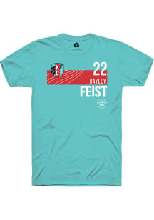 Bayley Feist  KC Current Teal Rally Player Red Block Short Sleeve T Shirt