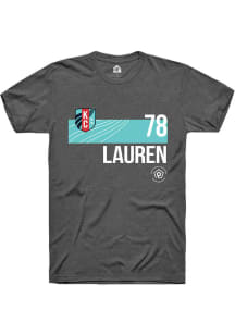 Lauren  KC Current Dark Grey Rally Player Teal Block Short Sleeve T Shirt