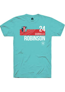 Gabrielle Robinson  KC Current Teal Rally Player Red Block Short Sleeve T Shirt