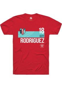 Izzy Rodriguez  KC Current Red Rally Player Teal Block Short Sleeve T Shirt
