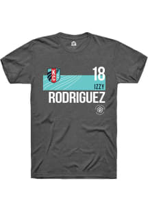 Izzy Rodriguez  KC Current Dark Grey Rally Player Teal Block Short Sleeve T Shirt
