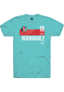 Izzy Rodriguez  KC Current Teal Rally Player Red Block Short Sleeve T Shirt