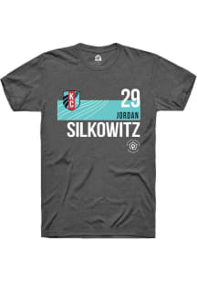 Jordan Silkowitz  KC Current Dark Grey Rally Player Teal Block Short Sleeve T Shirt