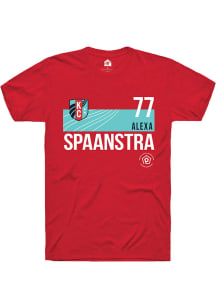 Alexa Spaanstra  KC Current Red Rally Player Teal Block Short Sleeve T Shirt