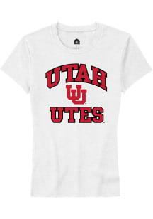 Rally Utah Utes Womens White Number One Neutral Short Sleeve T-Shirt