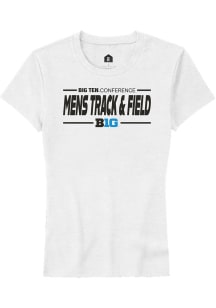 Rally Big Ten Womens White Mens Track &amp; Field Short Sleeve T-Shirt