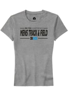 Big Ten Grey Rally Mens Track &amp; Field Short Sleeve T-Shirt