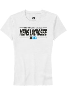 Big Ten White Rally Mens Lacrosse Short Sleeve T-Shirt