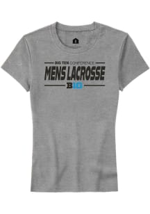 Rally Big Ten Womens Grey Mens Lacrosse Short Sleeve T-Shirt