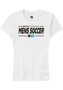 Rally Big Ten Womens White Mens Soccer Short Sleeve T-Shirt