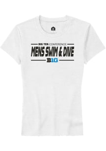 Big Ten White Rally Mens Swimming &amp; Diving Short Sleeve T-Shirt