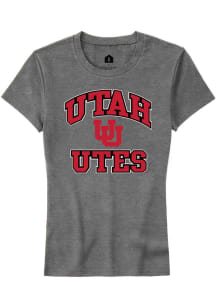 Rally Utah Utes Womens Grey Number One Neutral Short Sleeve T-Shirt