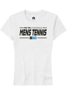 Big Ten White Rally Mens Tennis Short Sleeve T-Shirt