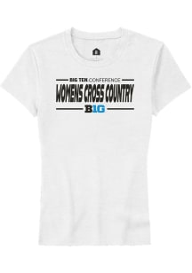 Big Ten White Rally Womens Cross Country Short Sleeve T-Shirt