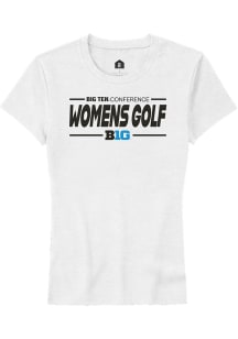 Rally Big Ten Womens White Womens Golf Short Sleeve T-Shirt