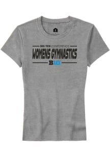 Big Ten Grey Rally Womens Gymnastics Short Sleeve T-Shirt