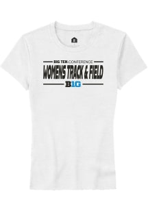 Big Ten White Rally Womens Track &amp; Field Short Sleeve T-Shirt